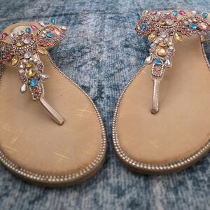 Embellished Gold Sandals